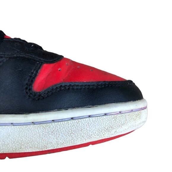 NIKE Court Borough Low 2 'Bred' Black University Red Size 7 - Picture 15 of 15